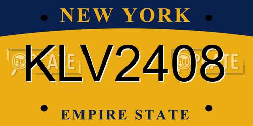 KLV2408 New York License Plate
