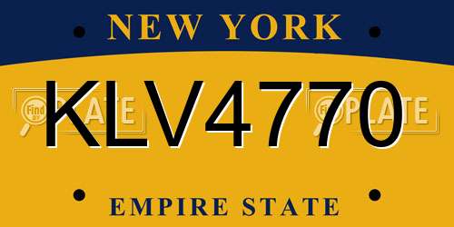 KLV4770 New York License Plate