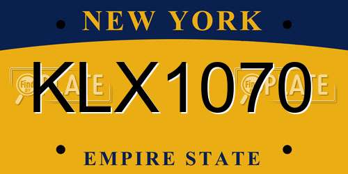 KLX1070 New York License Plate