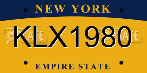 KLX1980 New York License Plate