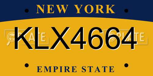 KLX4664 New York License Plate