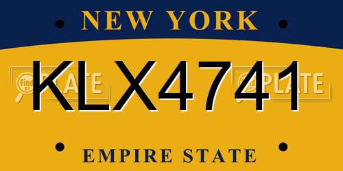 KLX4741 New York License Plate