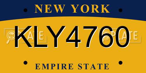 KLY4760 New York License Plate