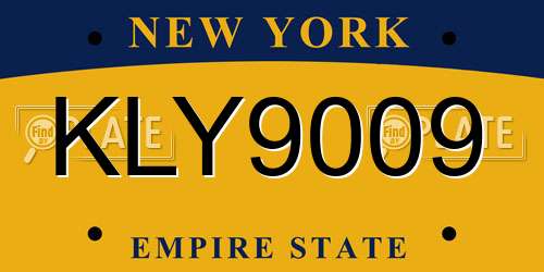KLY9009 New York License Plate