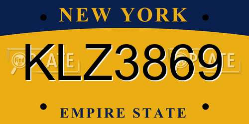 KLZ3869 New York License Plate