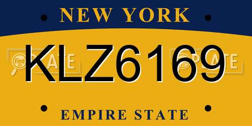 KLZ6169 New York License Plate