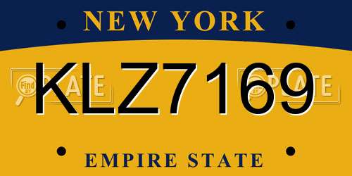 KLZ7169 New York License Plate