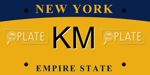 KM New York License Plate