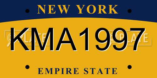 KMA1997 New York License Plate