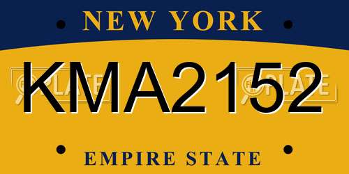 KMA2152 New York License Plate
