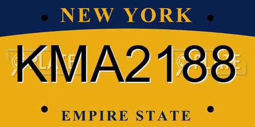 KMA2188 New York License Plate