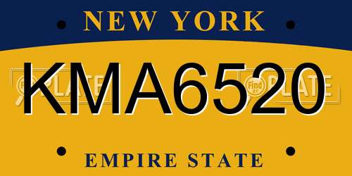 KMA6520 New York License Plate