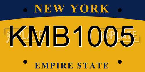 KMB1005 New York License Plate