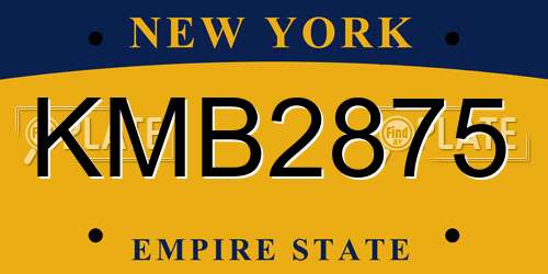 KMB2875 New York License Plate