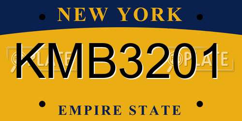 KMB3201 New York License Plate