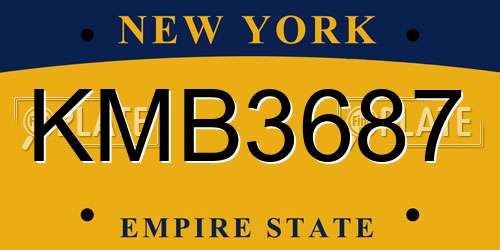KMB3687 New York License Plate