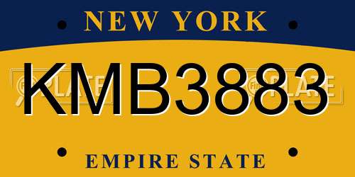 KMB3883 New York License Plate