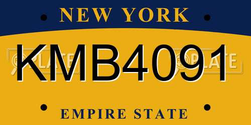 KMB4091 New York License Plate