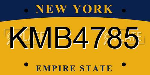 KMB4785 New York License Plate