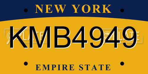 KMB4949 New York License Plate