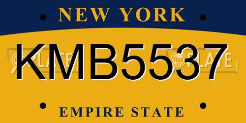 KMB5537 New York License Plate