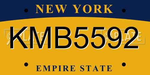 KMB5592 New York License Plate