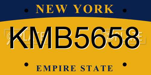 KMB5658 New York License Plate