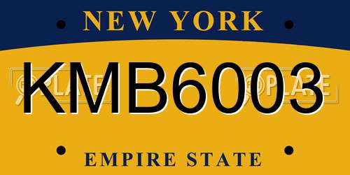 KMB6003 New York License Plate