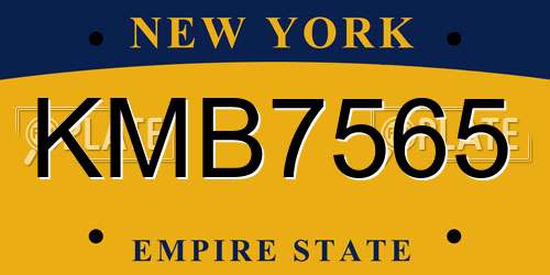 KMB7565 New York License Plate