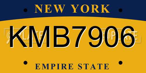 KMB7906 New York License Plate