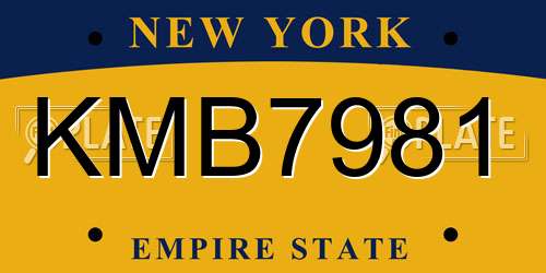 KMB7981 New York License Plate