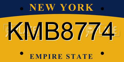 KMB8774 New York License Plate