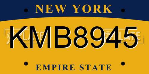 KMB8945 New York License Plate