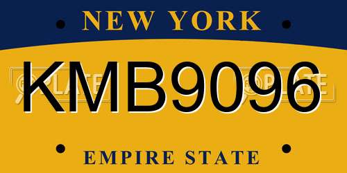KMB9096 New York License Plate