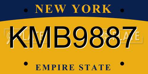 KMB9887 New York License Plate