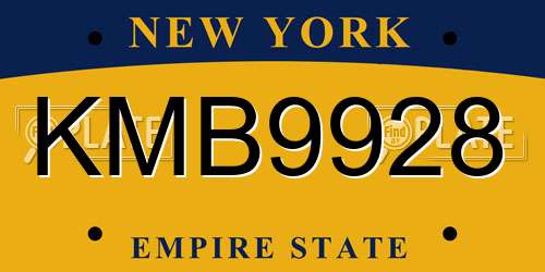 KMB9928 New York License Plate