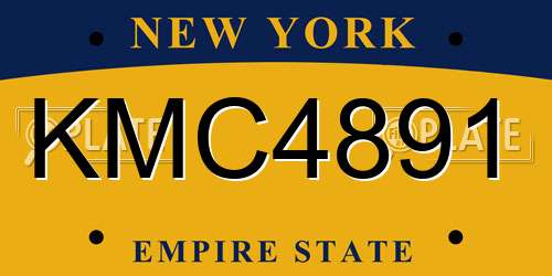 KMC4891 New York License Plate