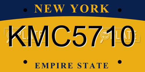 KMC5710 New York License Plate