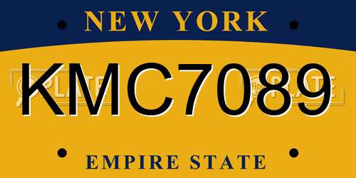 KMC7089 New York License Plate
