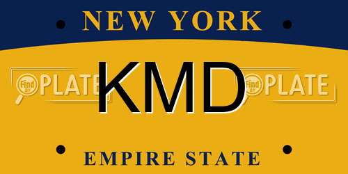 KMD New York License Plate