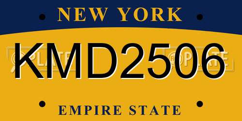 KMD2506 New York License Plate