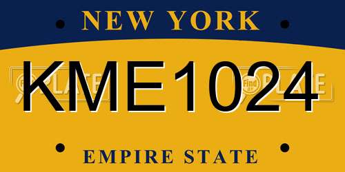 KME1024 New York License Plate