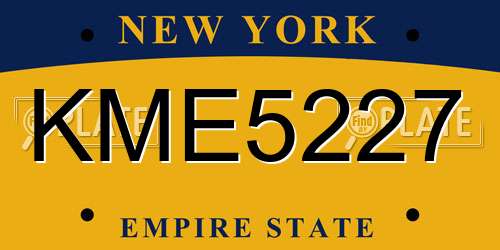 KME5227 New York License Plate