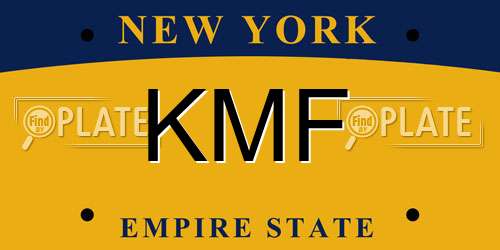 KMF New York License Plate