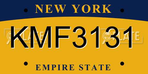 KMF3131 New York License Plate