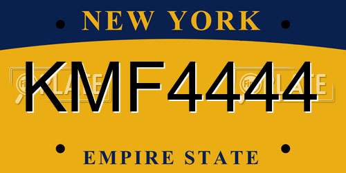 KMF4444 New York License Plate