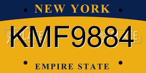 KMF9884 New York License Plate