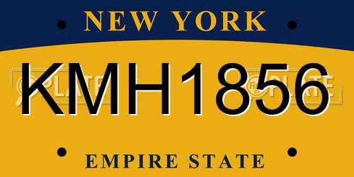 KMH1856 New York License Plate