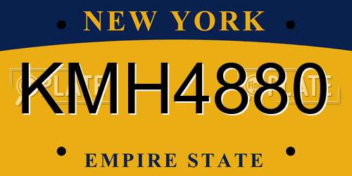 KMH4880 New York License Plate