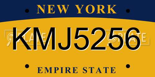 KMJ5256 New York License Plate